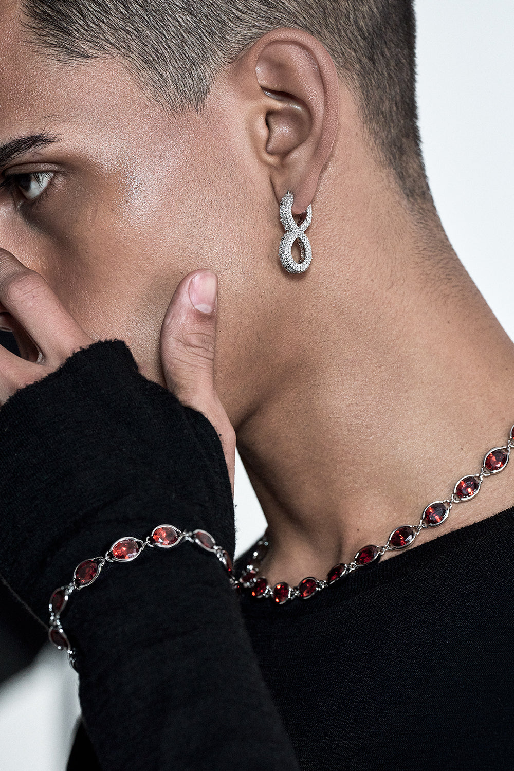 DARKAI Spiked Infinity Earrings Product Picture