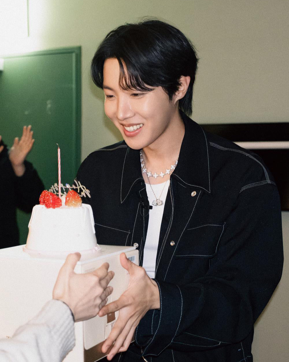 DARKAI J Hope wearing Clover White Necklace