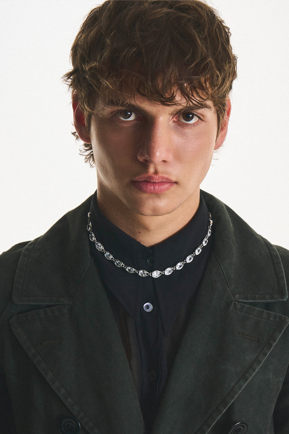 DARKAI Anchor White Necklace on Male Model