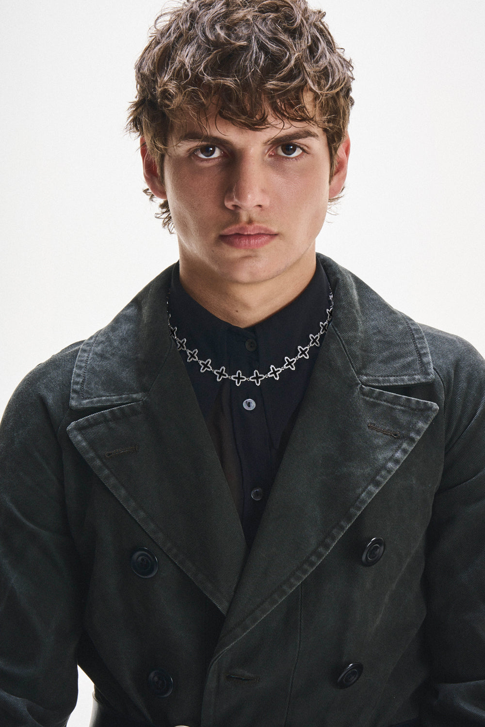 DARKAI Clover Black Necklace on Male Model