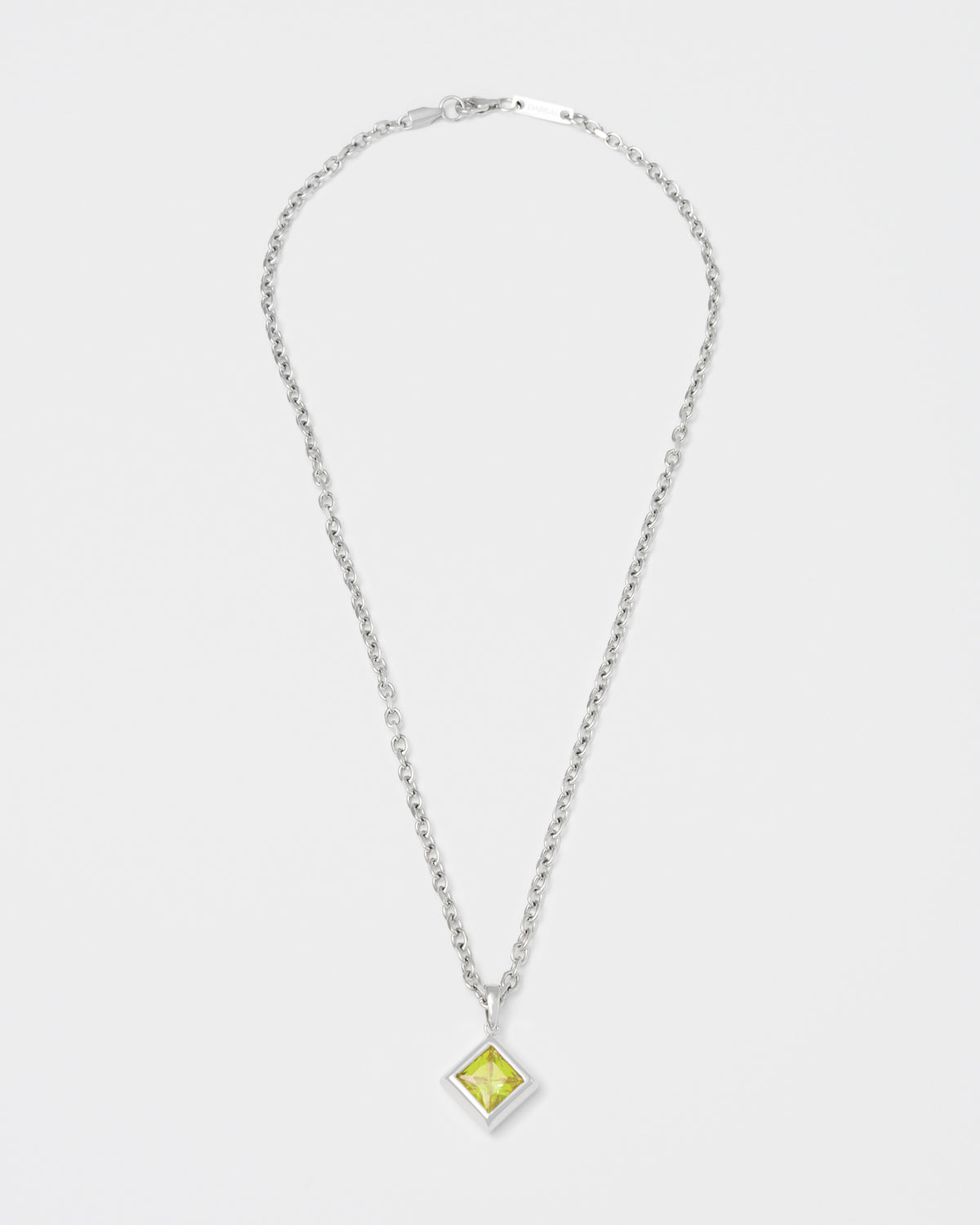 via savona pendant necklace with 18kt white gold coating rhombus shaped princess-cut stone in olive