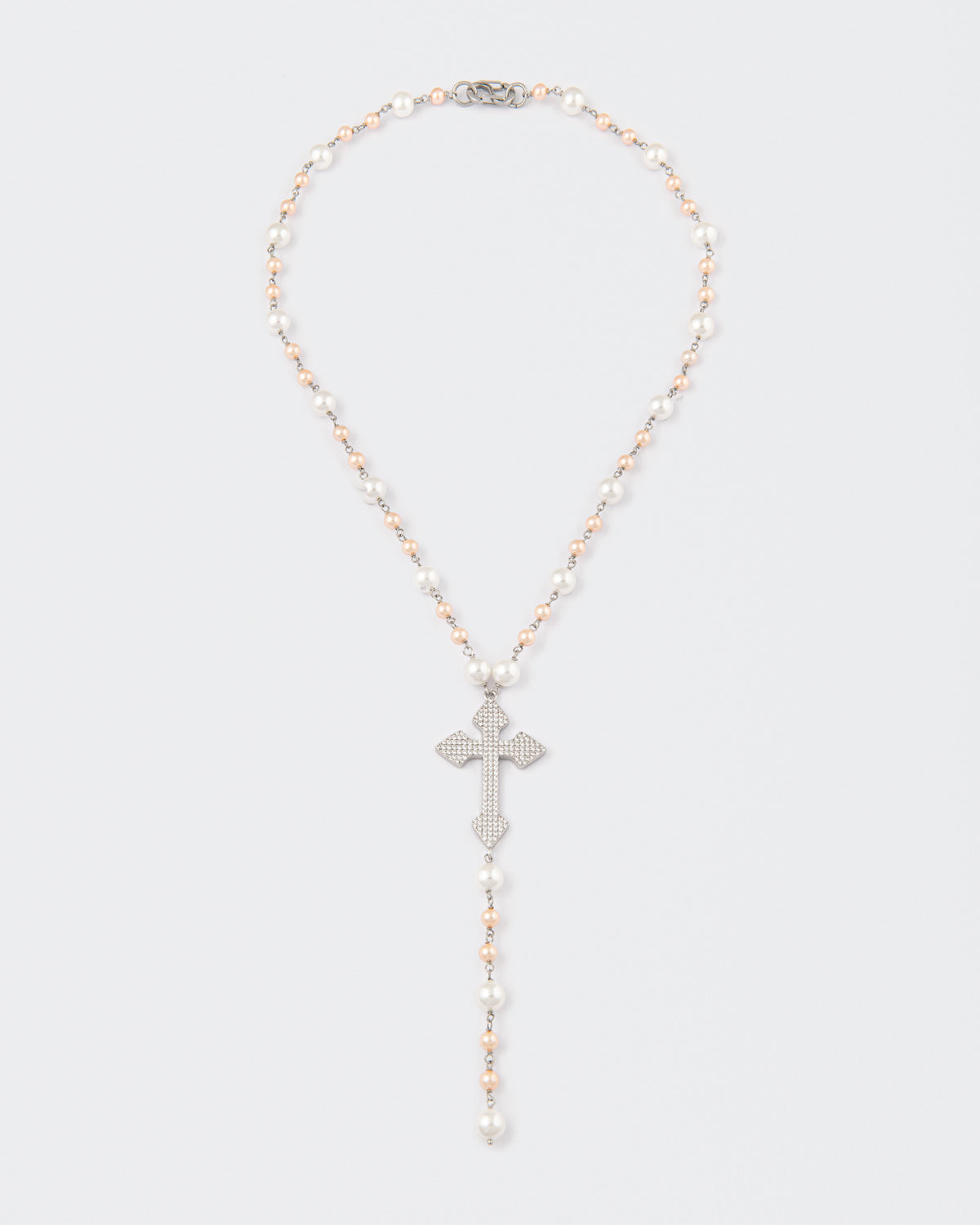 DARKAI Pearls and Cross Rosary Necklace main picture