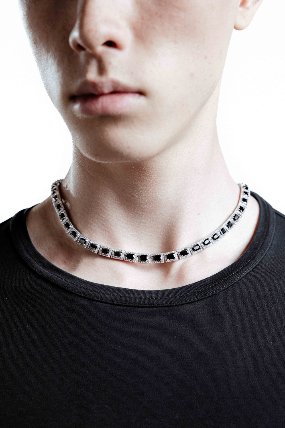 DARKAI Tennis Emerald Necklace on Male Model