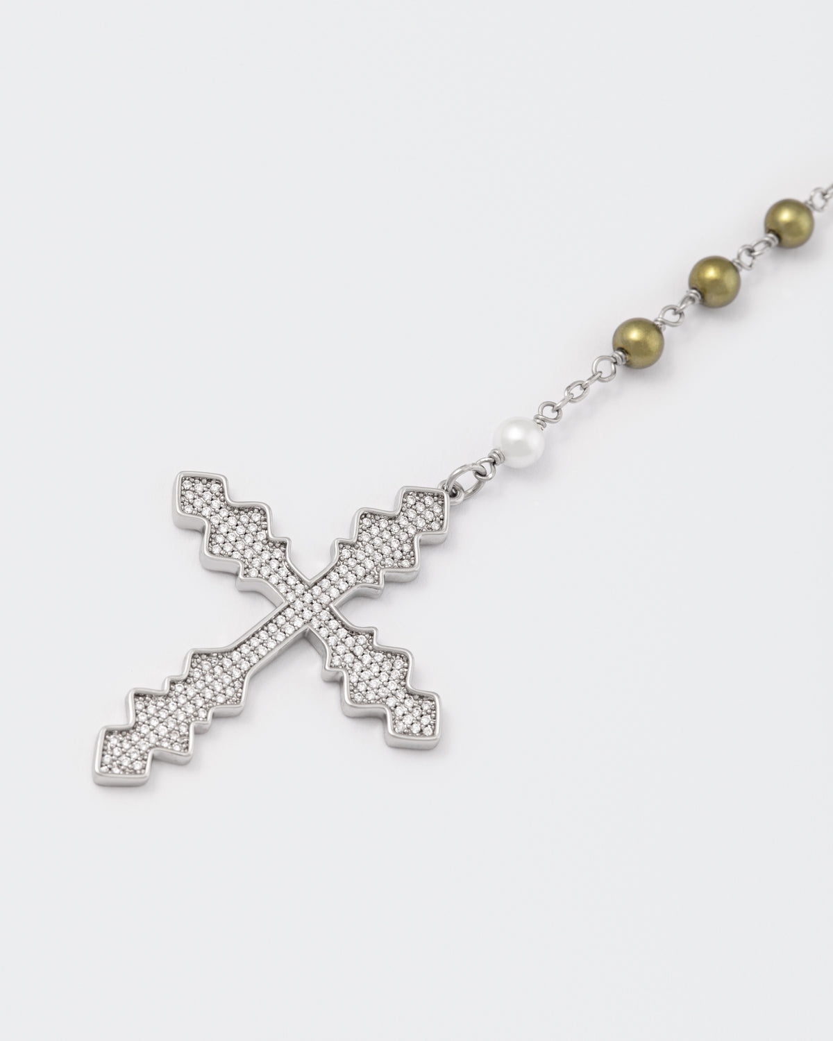 DARKAI Purgatorio Rosary Necklace cross detail