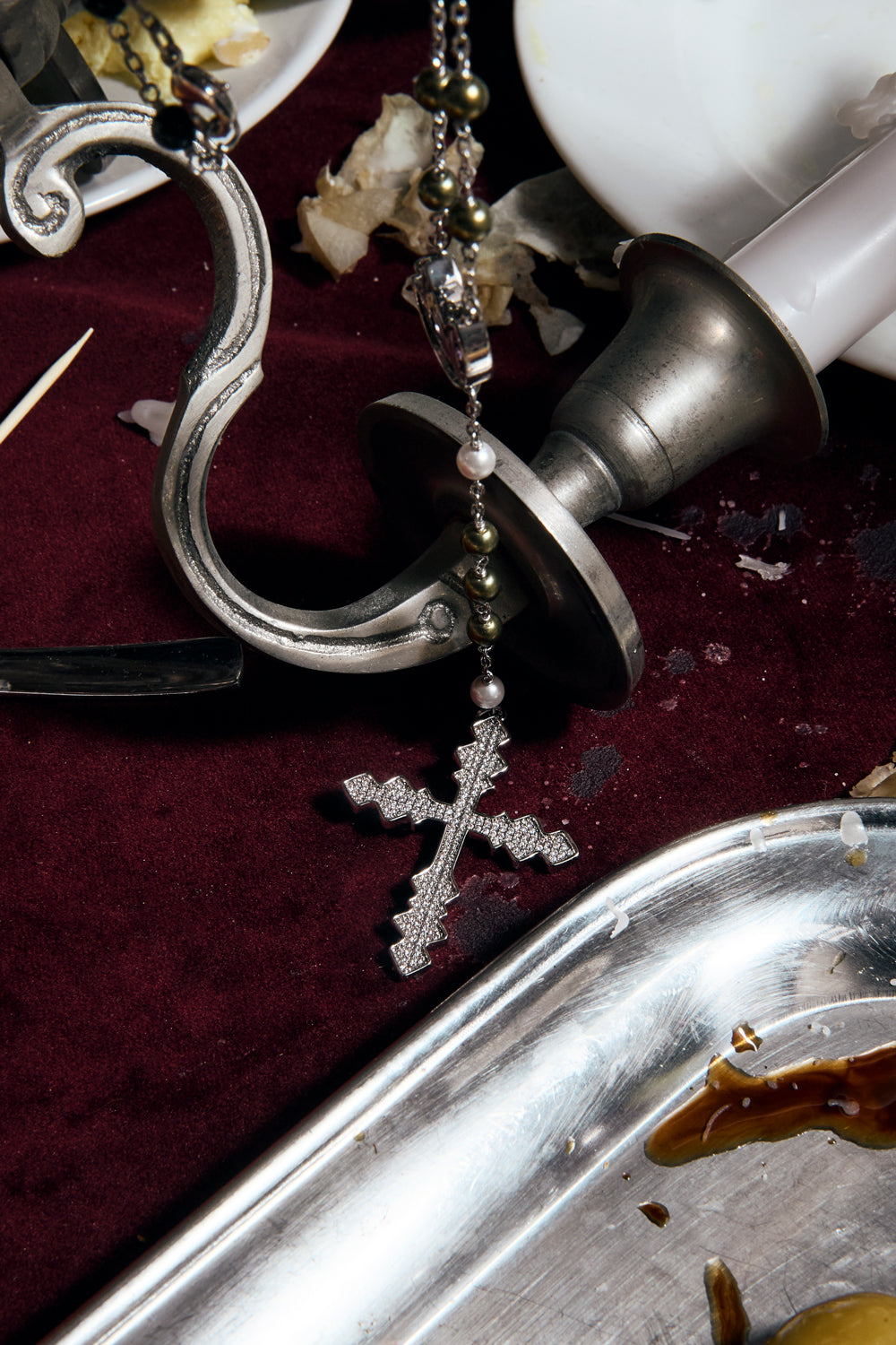 Purgatorio Rosary Necklace Editorial Shoot