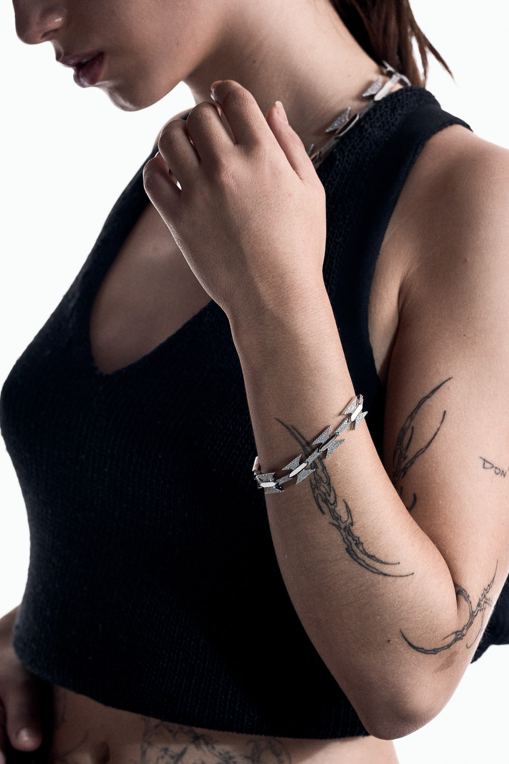 DARKAI Razor Wire Bracelet on Female Model