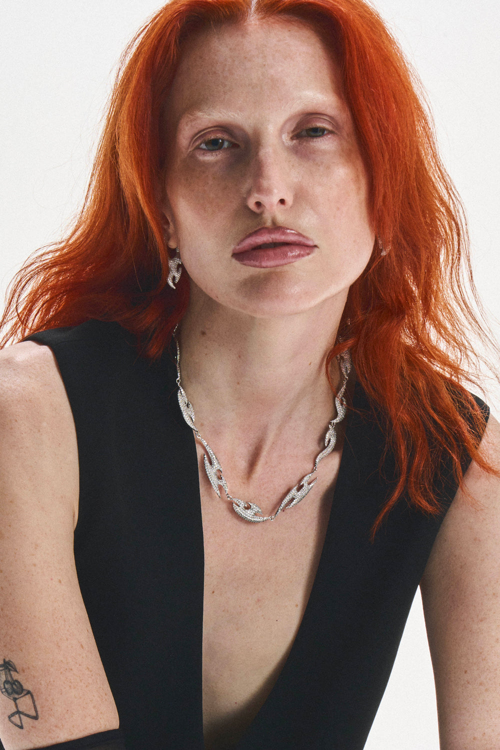 DARKAI Tribal Pave Necklace On Female Model
